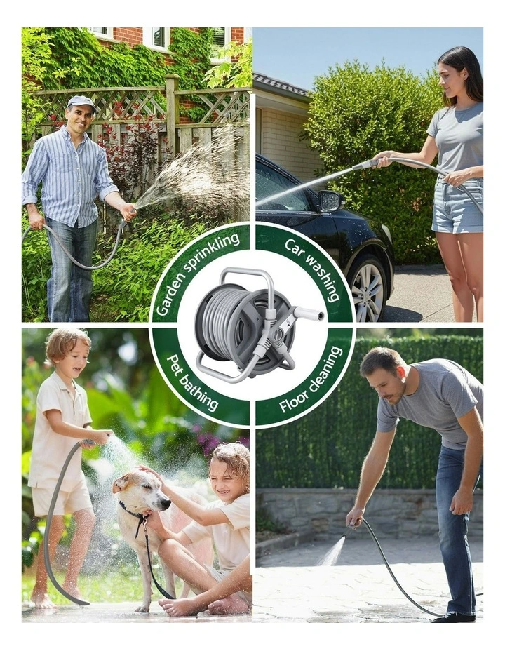 Retractable Garden Hose Reel Heavy Duty 1/2" 20m in Grey image 7