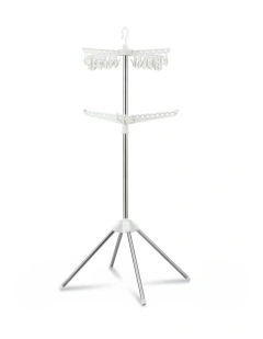 Airer 2 Tier Clothes Rack Rotatable Hanger in White