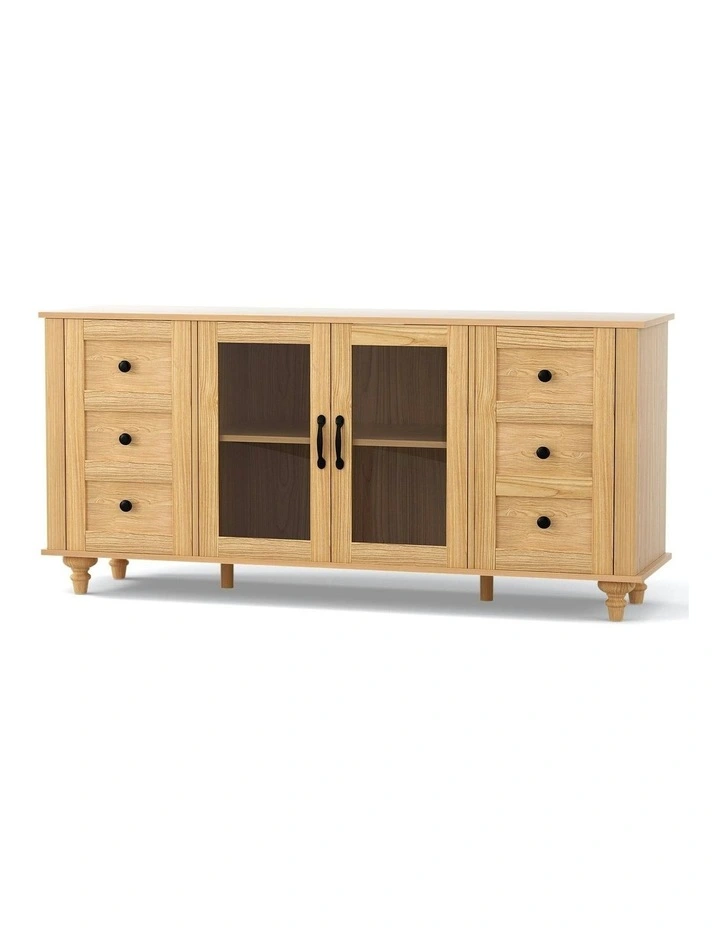 Buffet Sideboard Storage Cabinet in Beige image 1