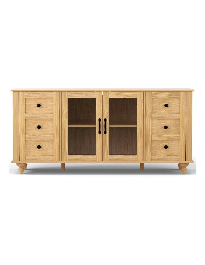 Buffet Sideboard Storage Cabinet in Beige image 2