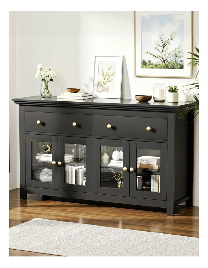 Buffet Sideboard Storage Cabinet in Black image 3