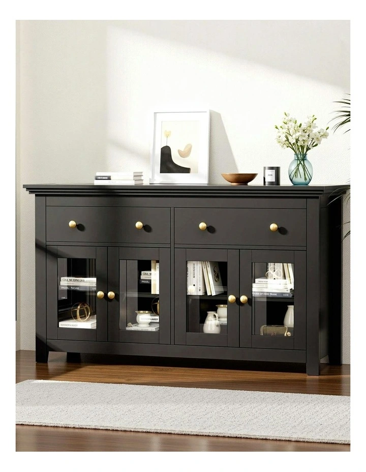 Buffet Sideboard Storage Cabinet in Black image 5