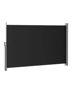 Side Awning Sun Shade Retractable Privacy Screen 1.8X3M in Black