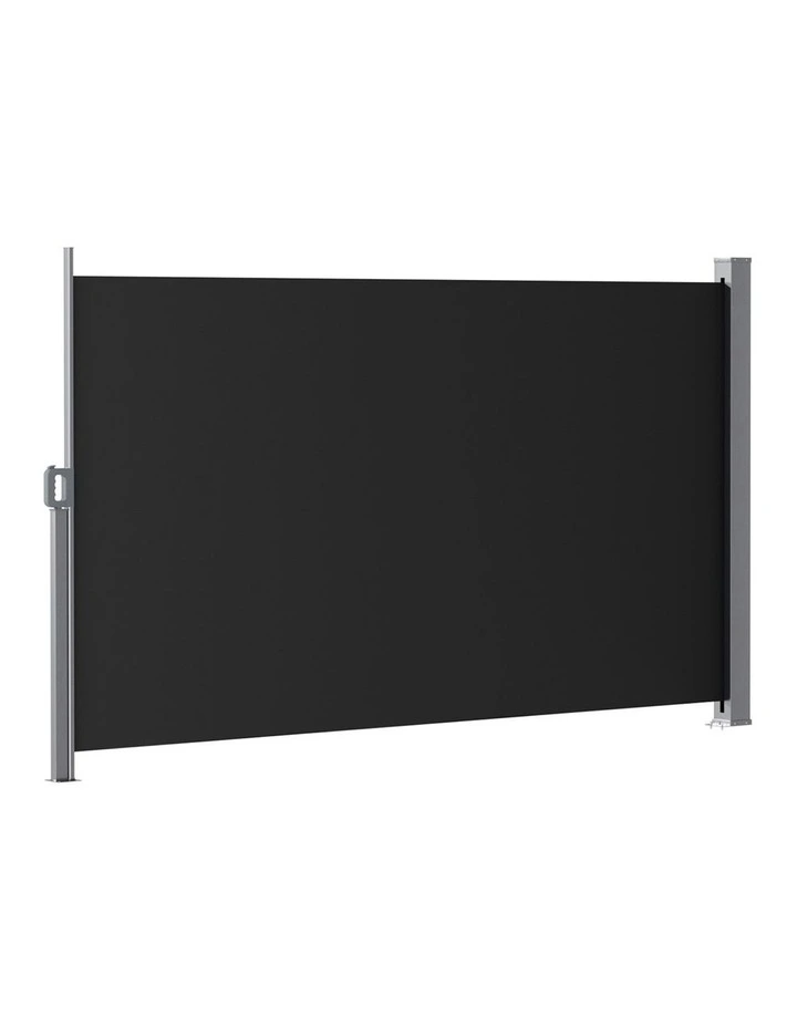 Side Awning Sun Shade Retractable Privacy Screen 1.8X3M in Black image 1
