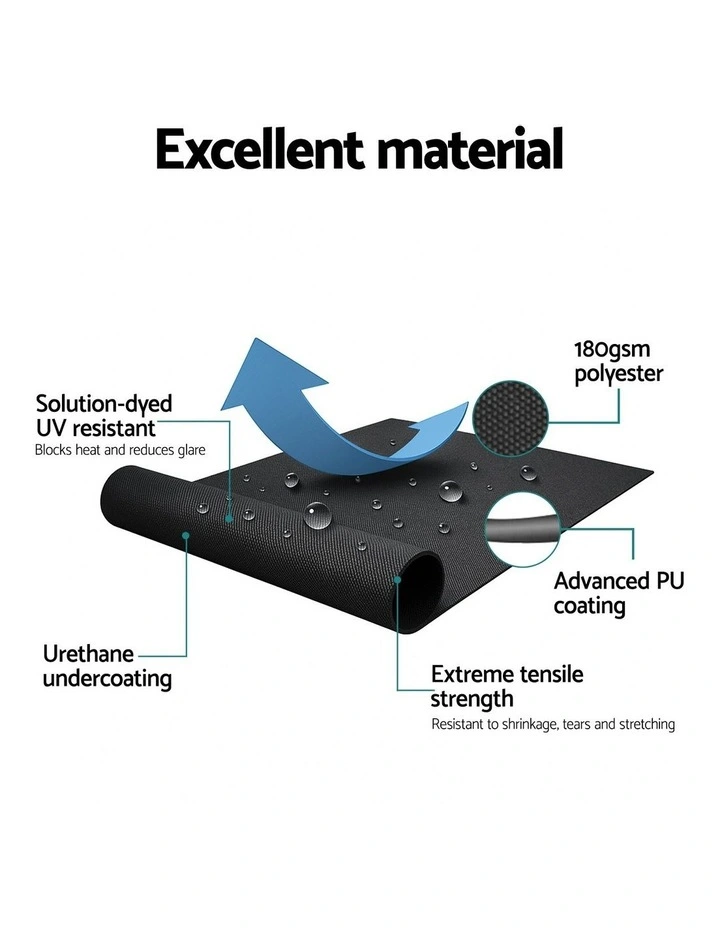 Side Awning Sun Shade Retractable Privacy Screen 1.8X3M in Black image 6