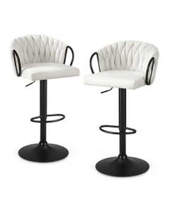 Velvet Bar Stool in Ivory