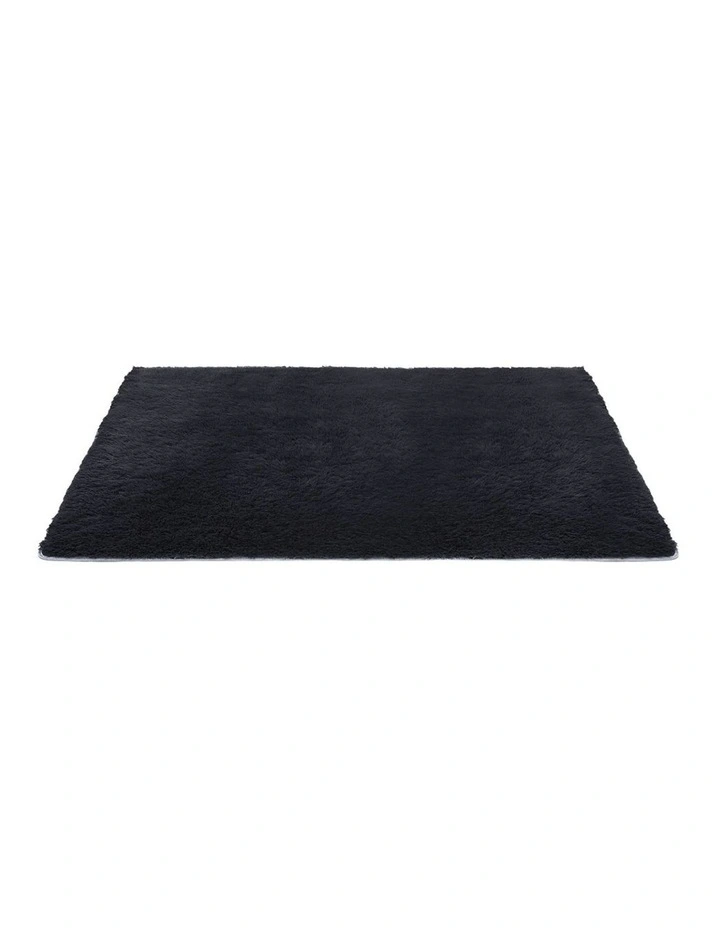 Shaggy Floor Rug 140x200cm in Black image 2