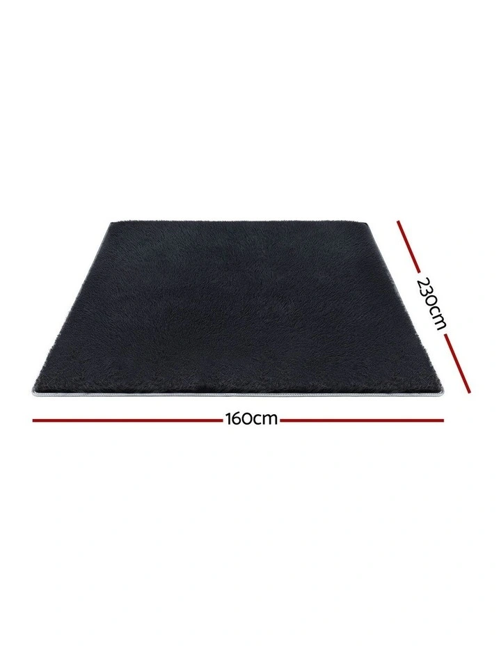 Shaggy Floor Rug 160x230cm in Black image 3