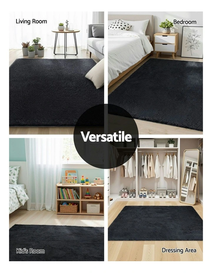 Shaggy Floor Rug 160x230cm in Black image 5