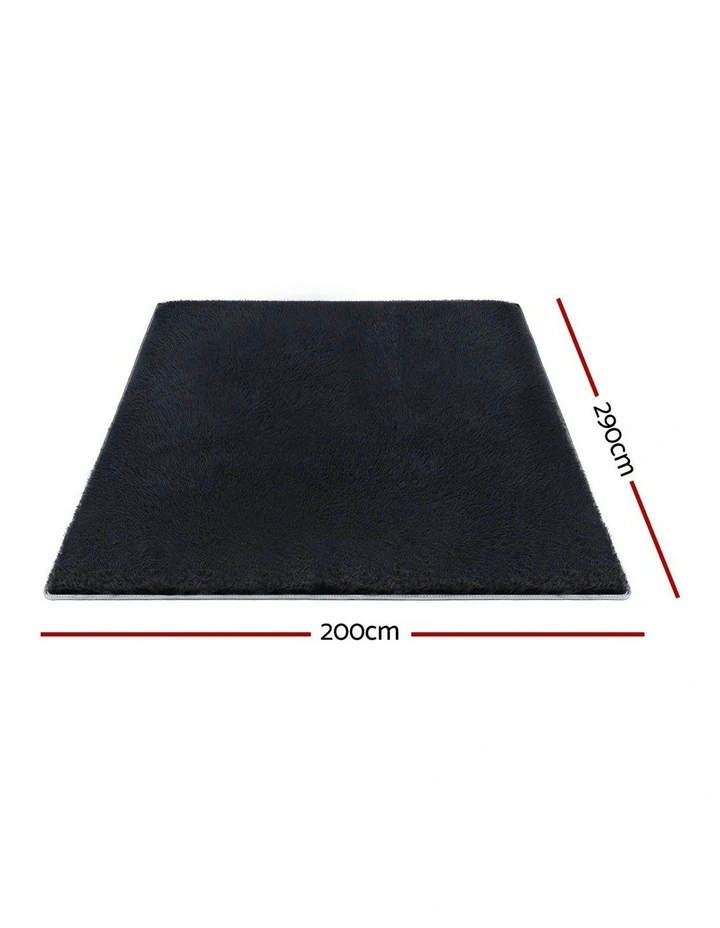 Shaggy Floor Rug 200x290cm in Black image 4