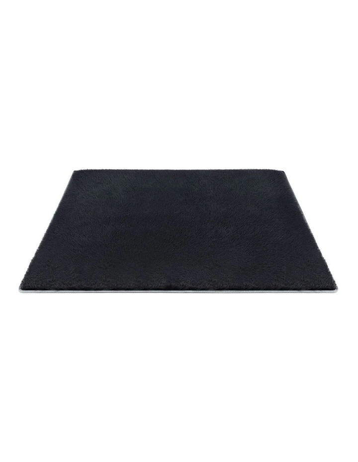 Shaggy Floor Rug 200x230cm in Black image 1