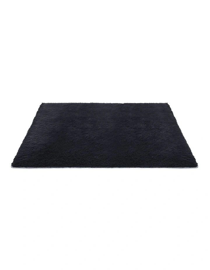 Shaggy Floor Rug 200x230cm in Black image 2