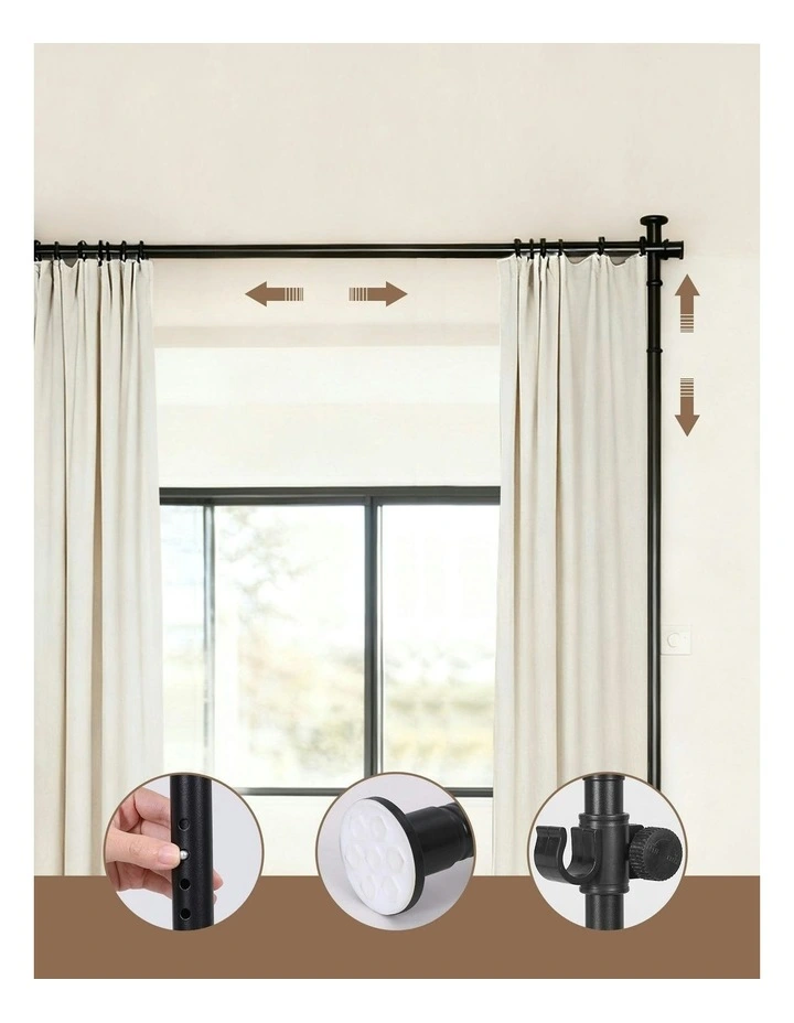 Room Divider Extendable Curtain Rod in Black image 4