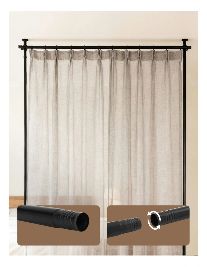 Room Divider Extendable Curtain Rod in Black image 5