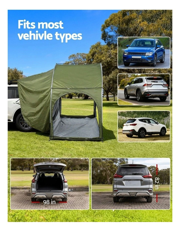 Canopy Portable Outdoor Car Camping Tent in Green image 7