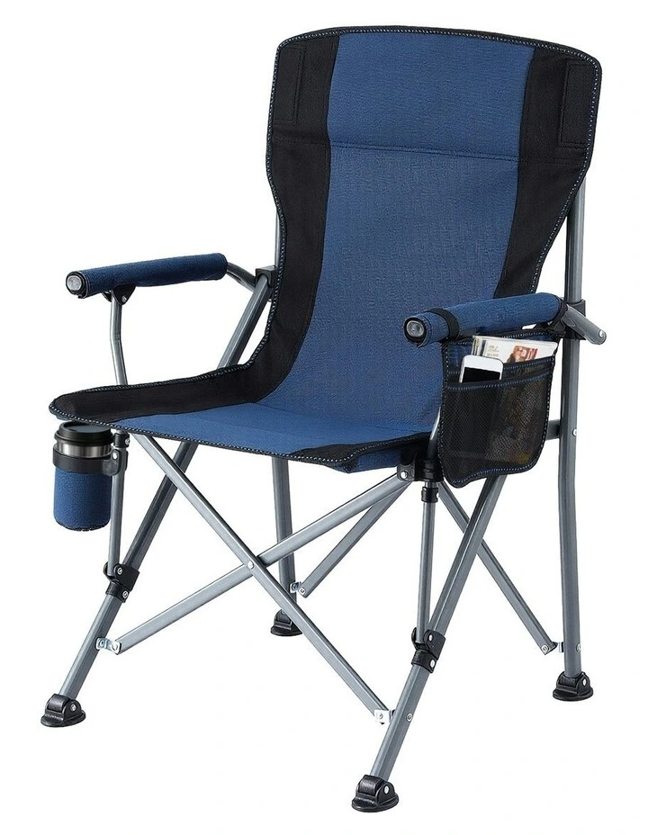 Outdoor Folding Portable Camping Chair in Navy Blue image 1