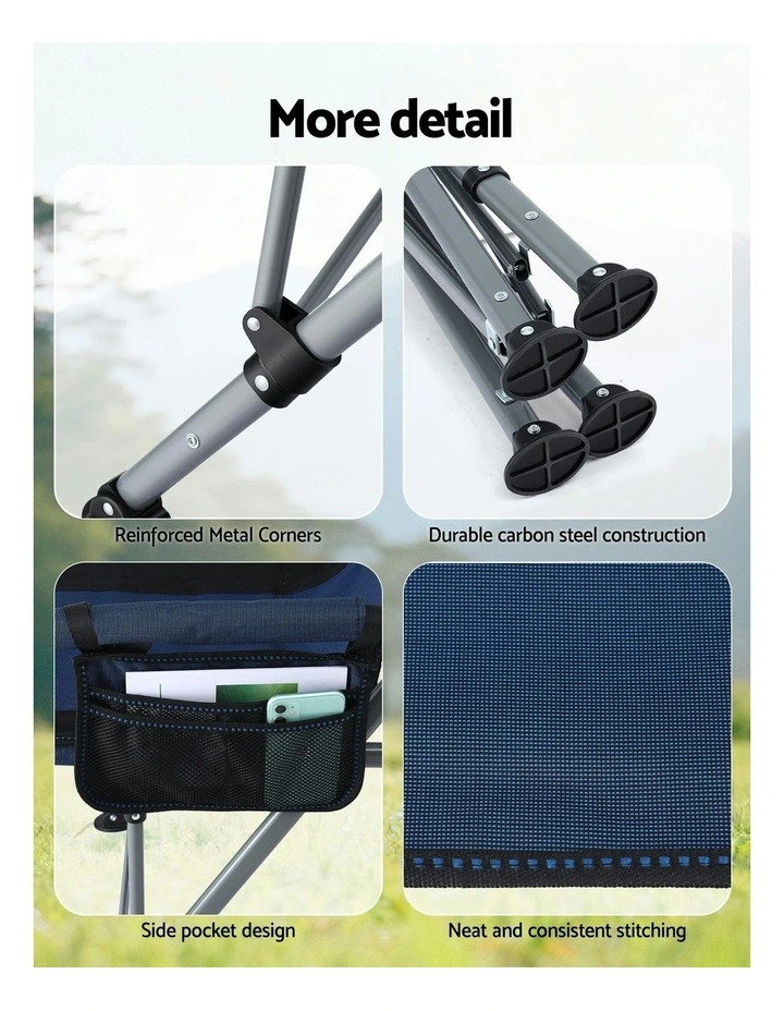 Outdoor Folding Portable Camping Chair in Navy Blue image 7