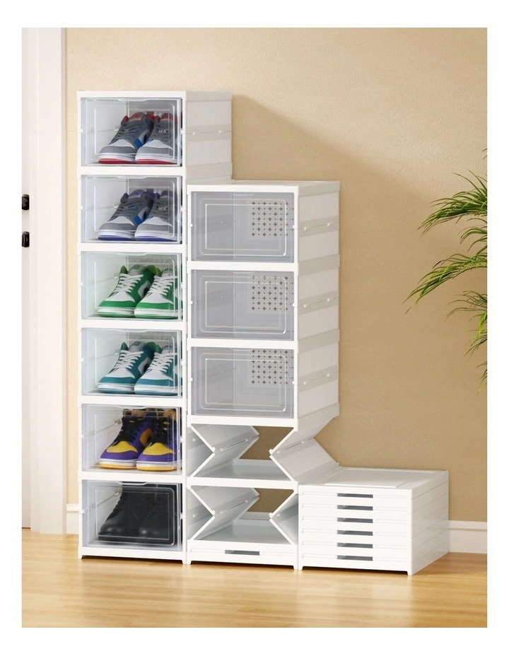 Foldable Shoe Rack 6 Tier in White image 3