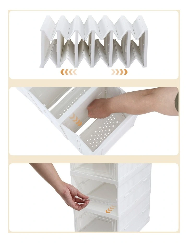 Foldable Shoe Rack 6 Tier in White image 7