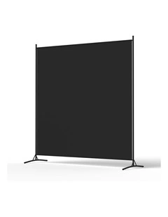 Room Divider Screen 175x180cm in Fabric Black