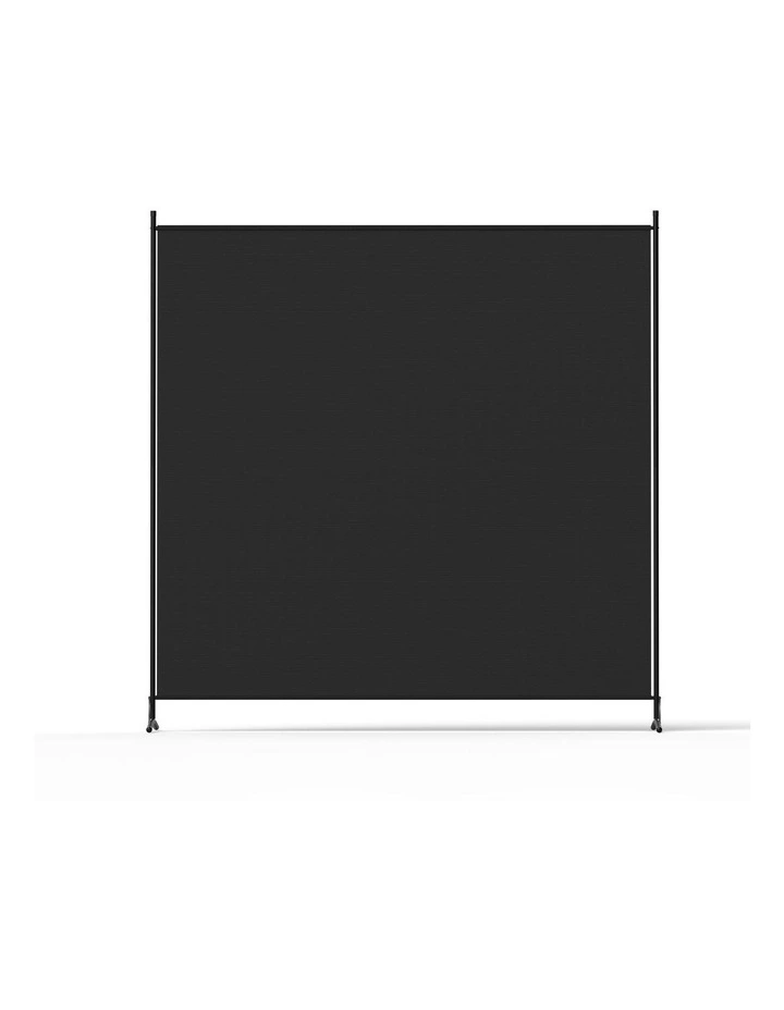 Room Divider Screen 175x180cm in Fabric Black image 2