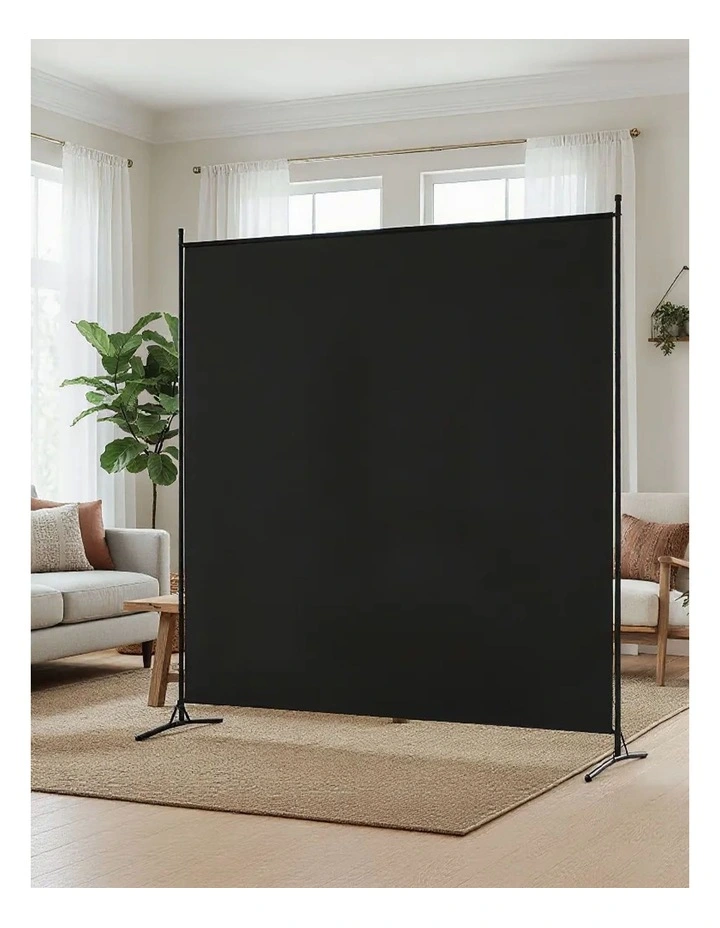 Room Divider Screen 175x180cm in Fabric Black image 4