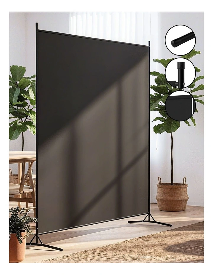 Room Divider Screen 175x180cm in Fabric Black image 6
