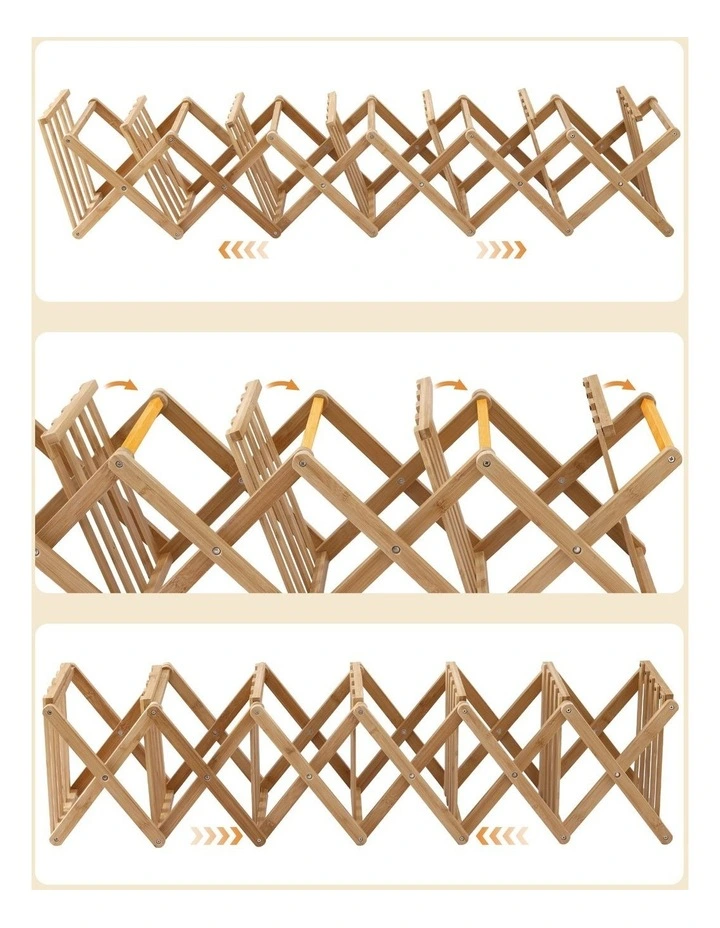 7 Tier Bamboo Foldable Shoe Rack in Beige image 7