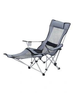 Outdoor Reclining Adjustable Portable Folding Chair in Grey