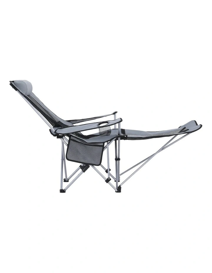 Outdoor Reclining Adjustable Portable Folding Chair in Grey image 2