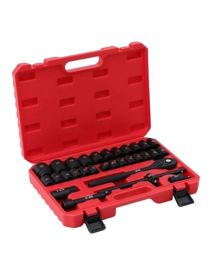 Workshop Repair Cr-V Steel 8 C32mm Drive Socket Set 1/2 30 Pieces in Multi image 2