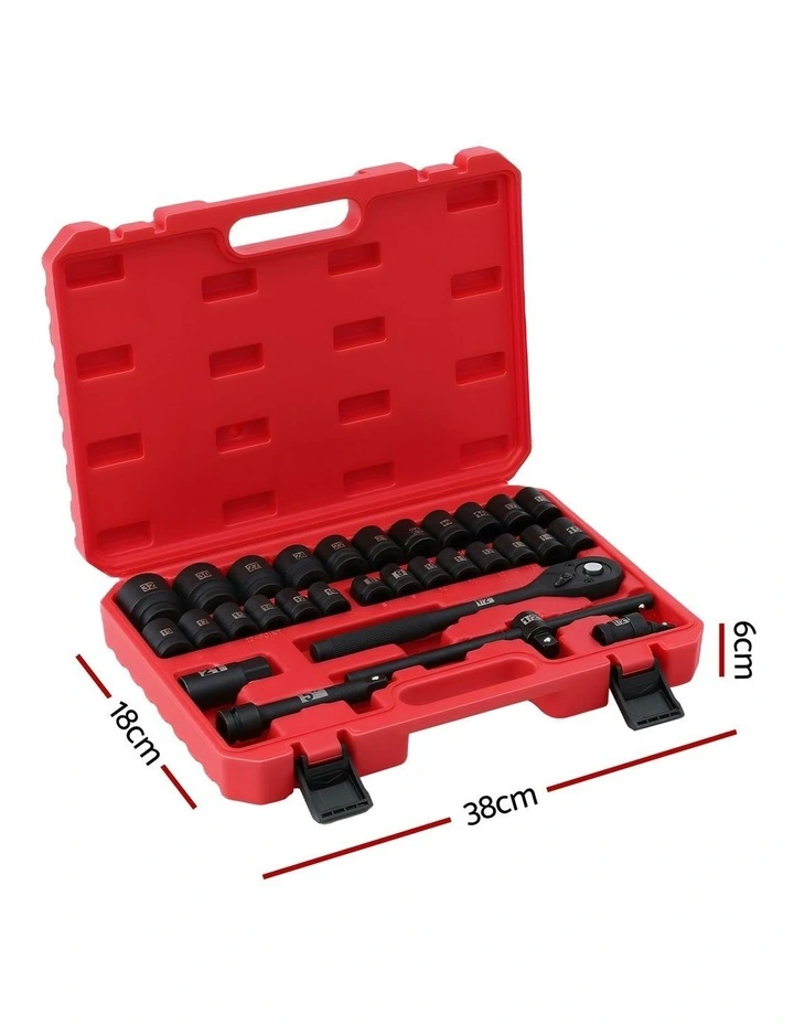 Workshop Repair Cr-V Steel 8 C32mm Drive Socket Set 1/2 30 Pieces in Multi image 4