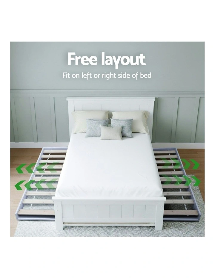 Bed Frame King Single And Bedside Table in White image 7