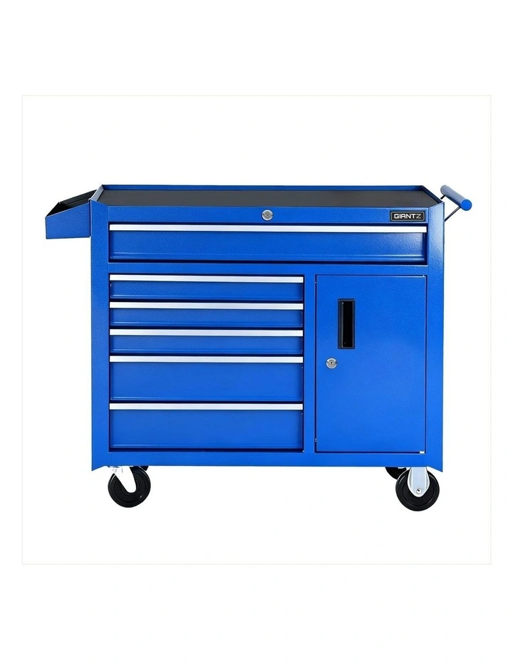 Trolley Cabinet Cart 6 Drawer Toolbox Storage Organiser in Blue image 2