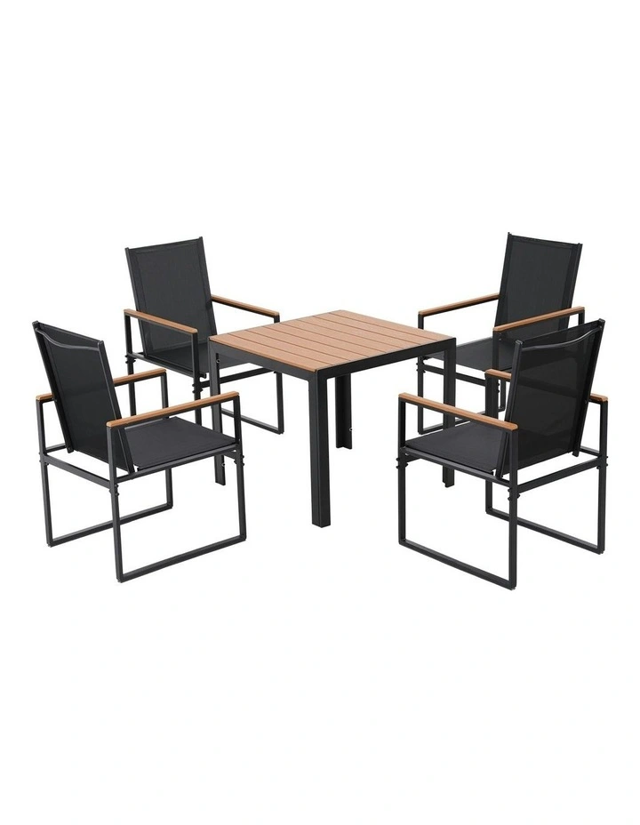 Outdoor Dining Set 5 Piece in Black image 1