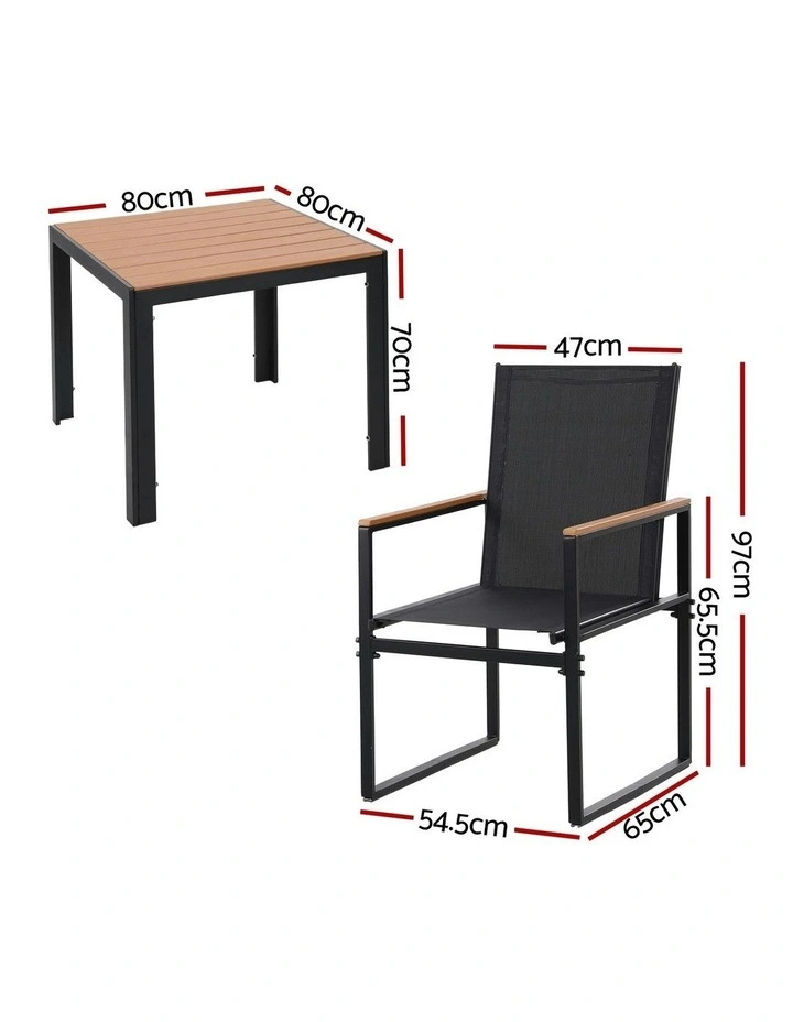 Outdoor Dining Set 5 Piece in Black image 4