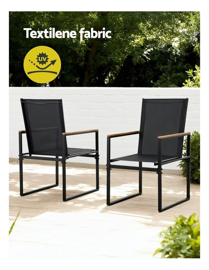 Outdoor Dining Set 5 Piece in Black image 6