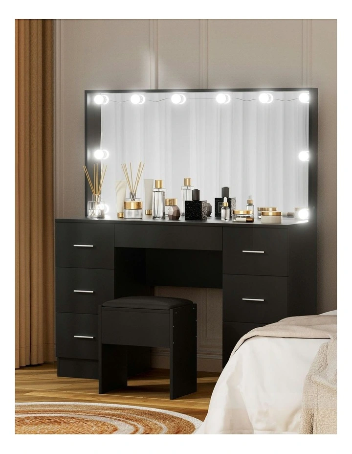 Dressing Table Vanity Desk Set in Black image 3