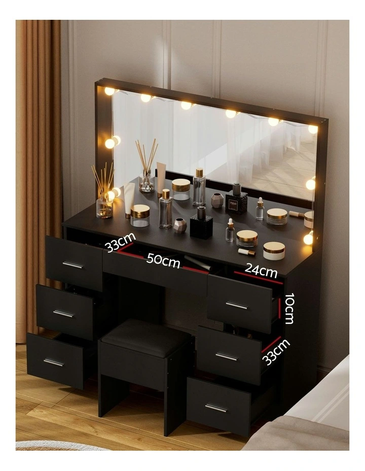 Dressing Table Vanity Desk Set in Black image 6
