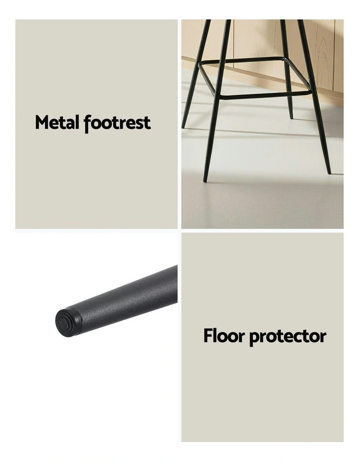 Diamond PU Leather 4x Bar Stools in Black image 7