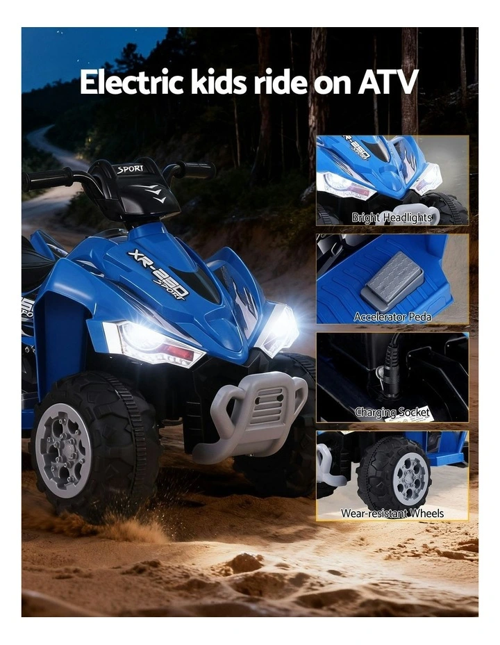 ATV Quad Motorbike Electric Outdoor Ride On Car Toys 12V in Blue image 5