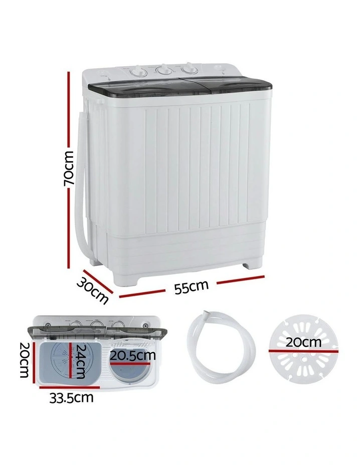 Portable Twin Tub Washing Machine 4.5kg in White image 4