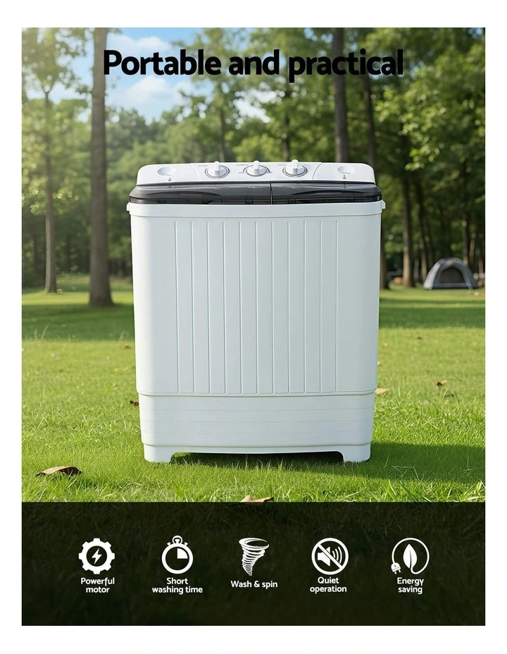 Portable Twin Tub Washing Machine 4.5kg in White image 5