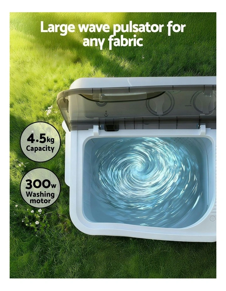 Portable Twin Tub Washing Machine 4.5kg in White image 6