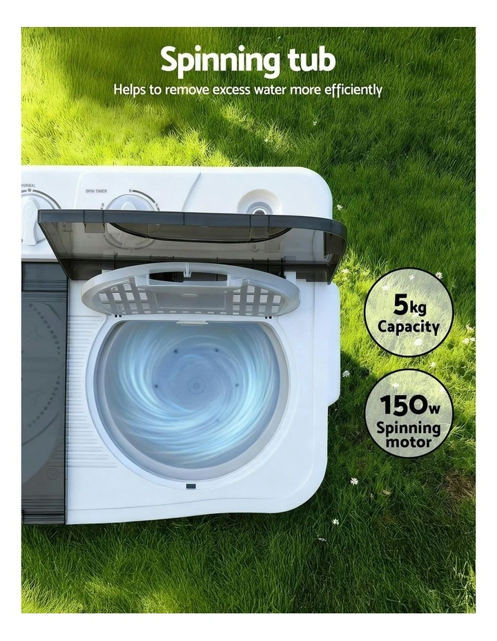 Portable Twin Tub Washing Machine 4.5kg in White image 7