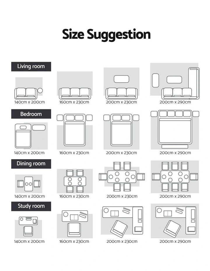 Shaggy Plush Living Room Bedroom Carpet Floor Rug in Grey image 7