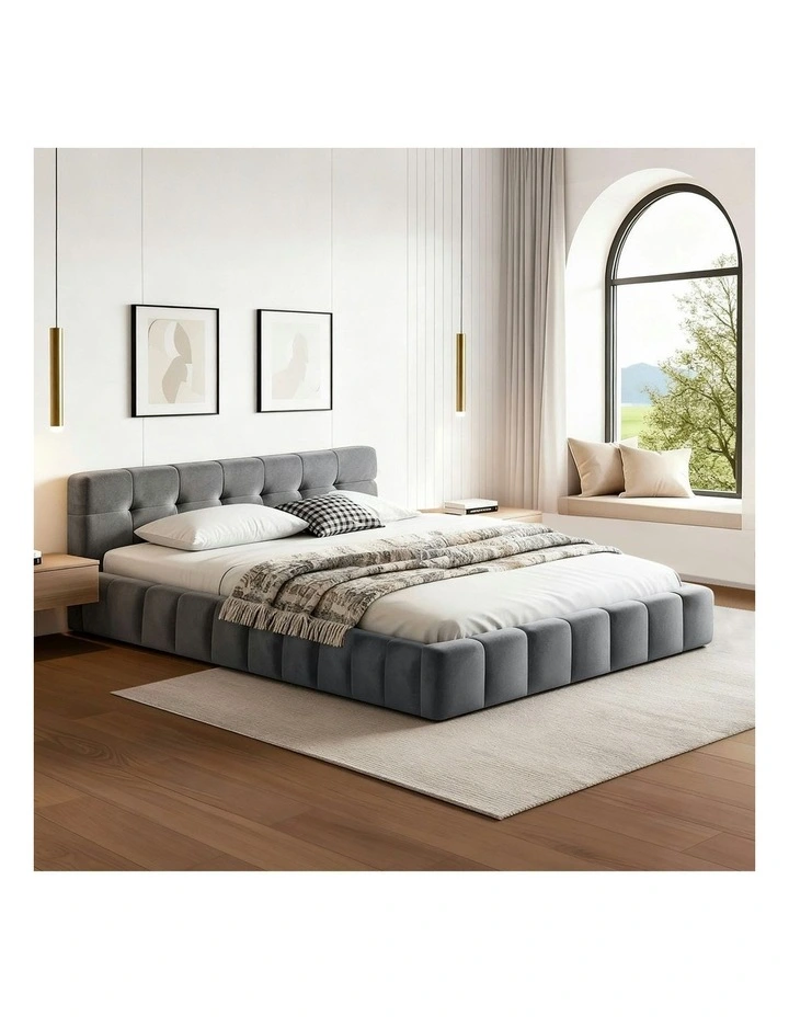 Double Size Bed Frame in Grey image 3