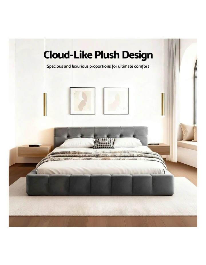 Double Size Bed Frame in Grey image 4