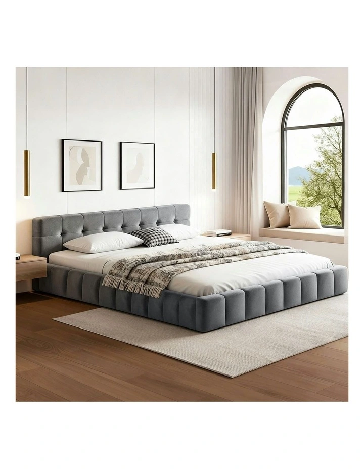 Queen Size Bed Frame in Grey image 2