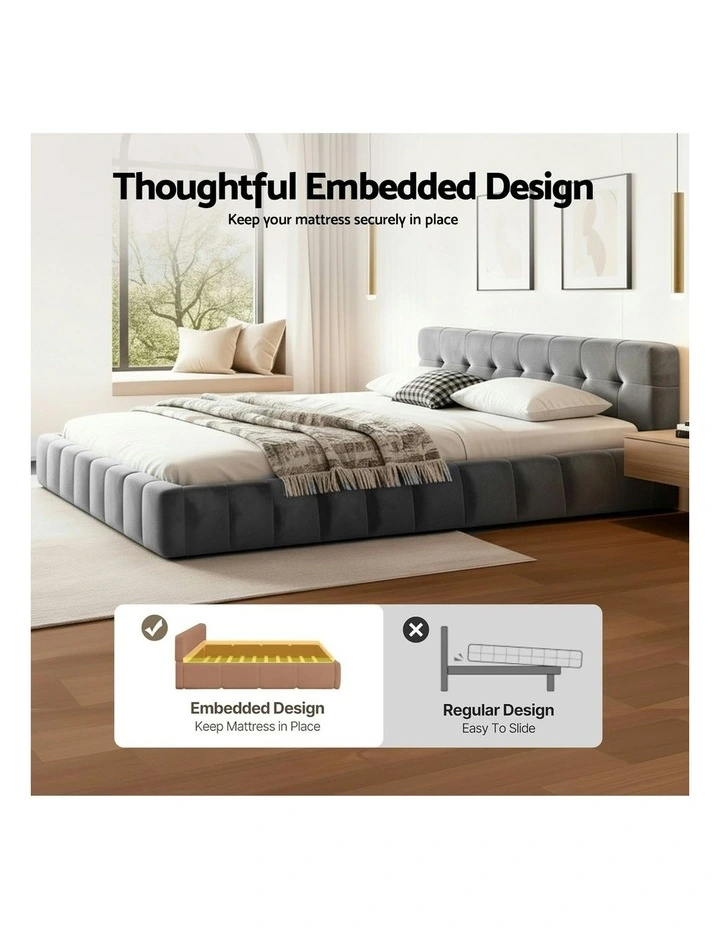 Queen Size Bed Frame in Grey image 6